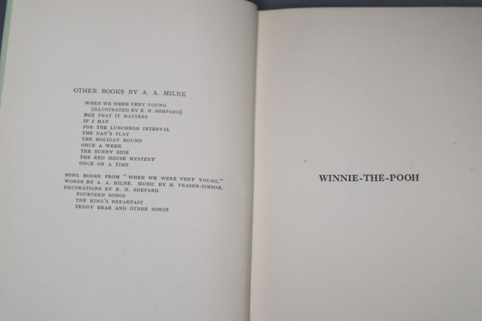 Two Winnie The Pooh books illustrated by E.H. Shepherd